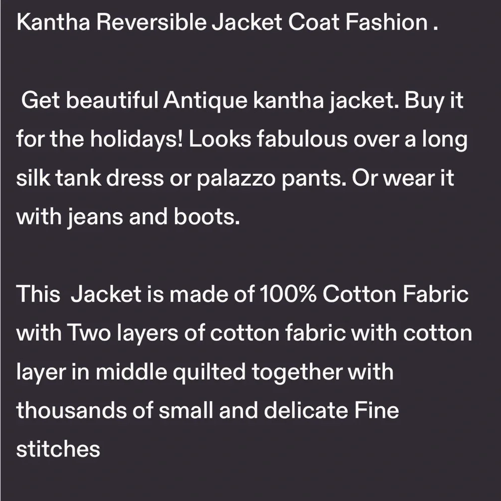 Colorful Patchwork Kantha Reversible Jacket - Picture 8 of 9